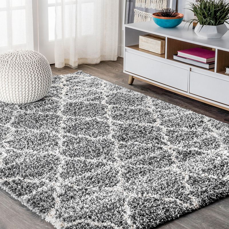 Susa Ogee Moroccan Trellis Shag Area Rug