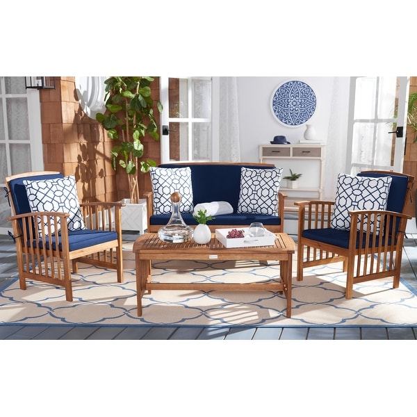 SAFAVIEH Outdoor Rocklin 4piece Conversation Patio Set