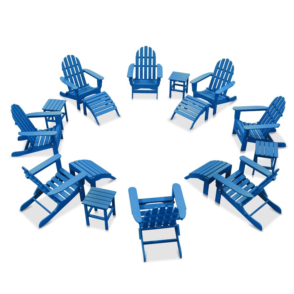 Nelson 8 piece Adirondack Chair Set with 4 Ottomans and 4 Side Tables by Havenside Home