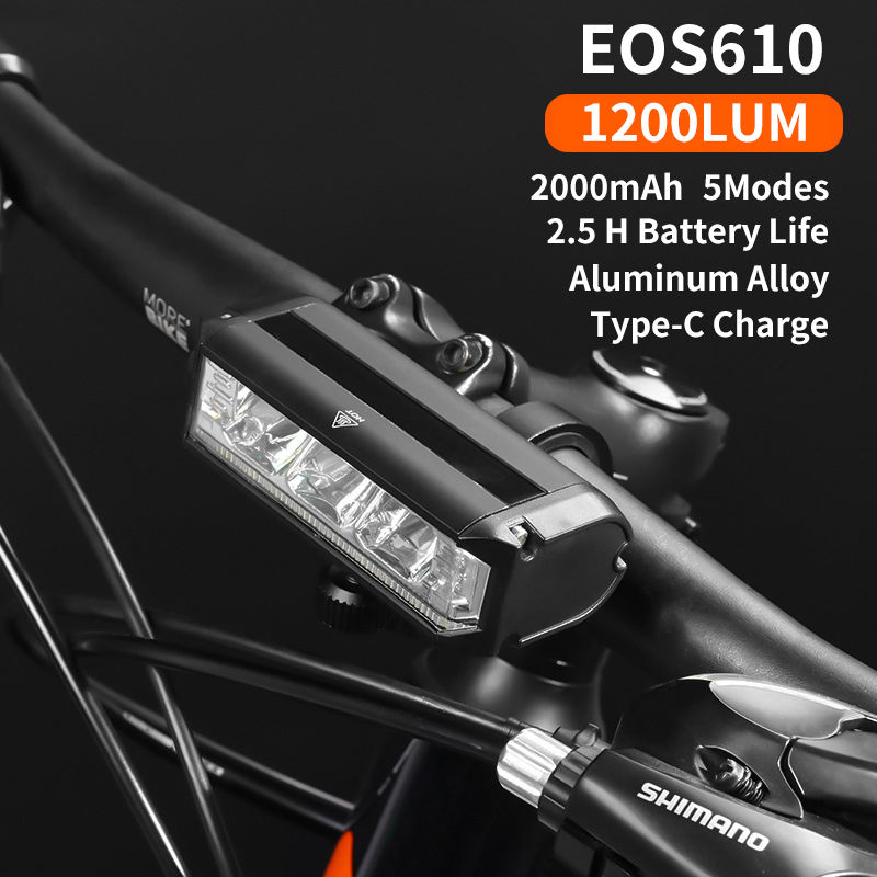 EOS640 Mountain Bike Black 2600 Lumen Light USB Charging Headlight Bright Night Riding Lamp Bicycle Accessories