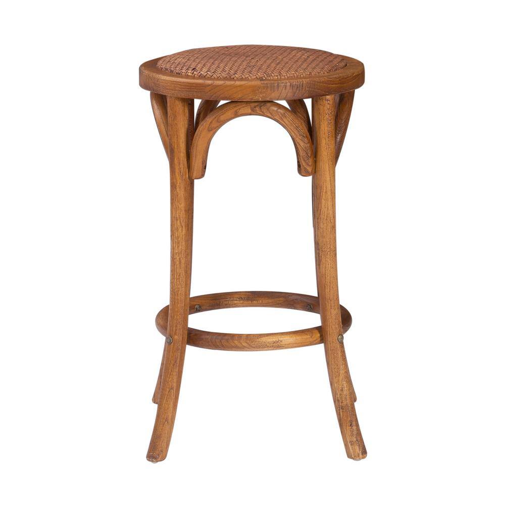 Linon Home Decor Bradford 24 in. Brown Walnut Backless Counter Stool THD01921