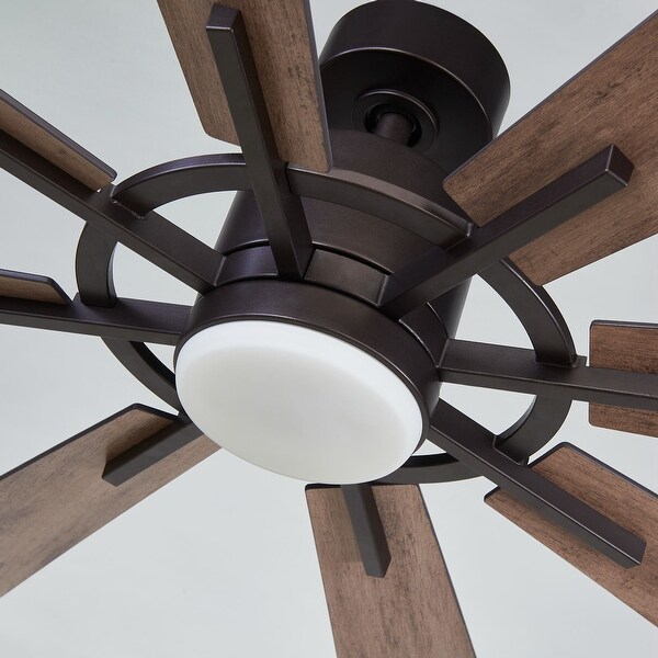 Farmhouse Wooden 8-Blades LED Large Ceiling Fan with Remote Control - 60 Inches Shopping - The Best Deals on Ceiling Fans | 38580872