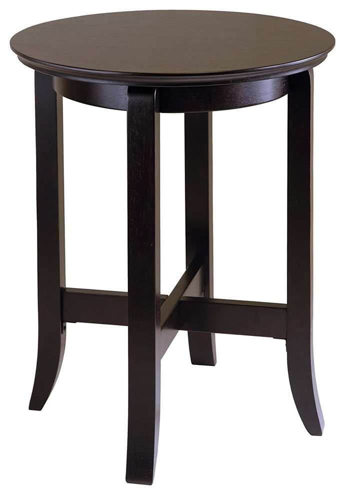 Toby Round Wood End Table With Dark Espresso Finish   Transitional   Side Tables And End Tables   by Imtinanz  LLC  Houzz