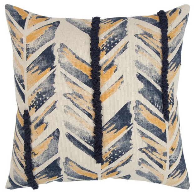 Oversize Chevron Poly Filled Square Throw Pillow Gold Rizzy Home