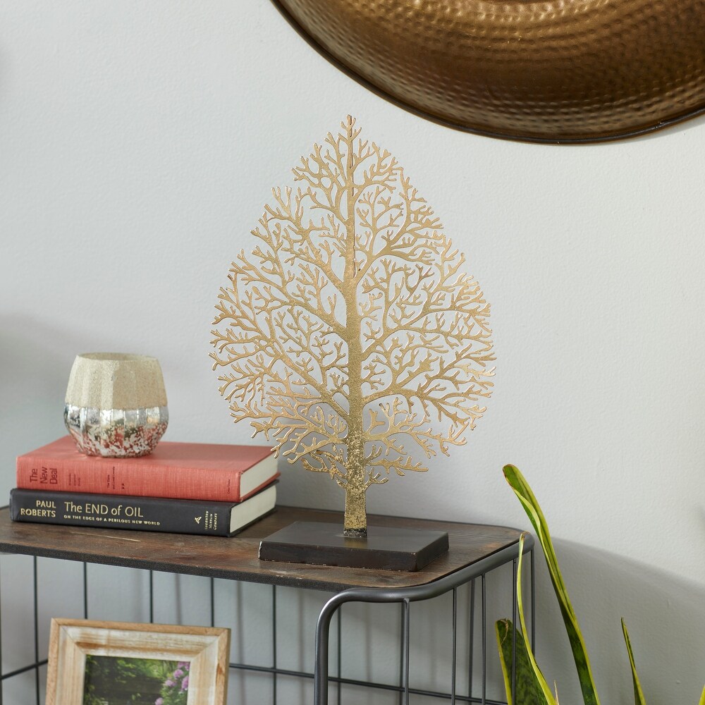 Gold Metal Leaf Sculpture   11 x 4 x 16