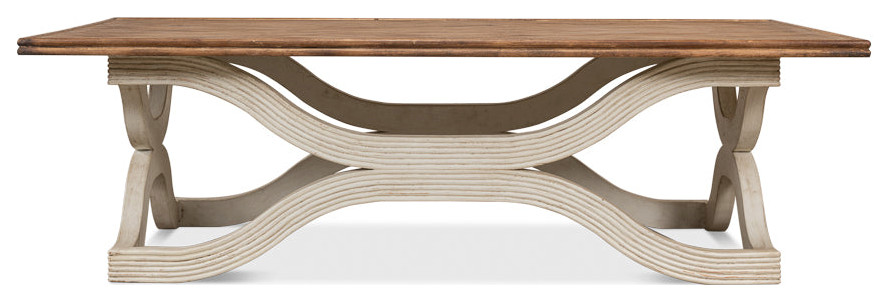 Wavy Coffee Table Antique White   Transitional   Coffee Tables   by Sideboards and Things  Houzz