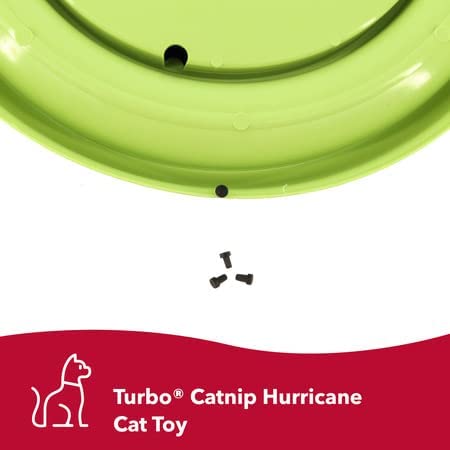 Pet Turbo Catnip Hurricane Cat Toy - Interactive Double Cat Toy Ball Track - for Cats and Kittens - Green and Blue - 16