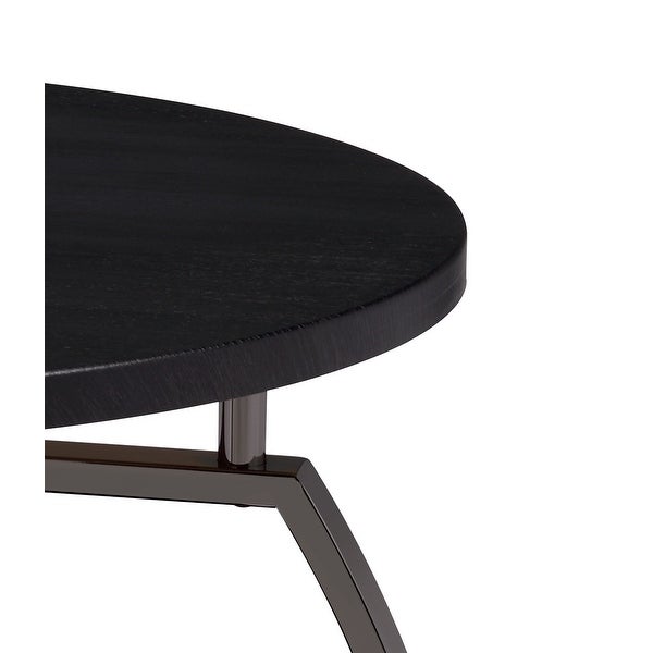 Andre Dark Grey and Black Nickel End Table