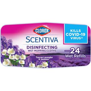 CLOROX SCENTIVA Scentiva Tuscan Lavender and Jasmine Scent Bleach Free Disinfecting Wet Mop Pad Refills (24-Count) 4460032033