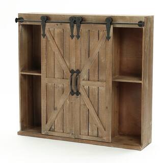 LuxenHome Wood Farmhouse Storage Wall Cabinet WHIF772