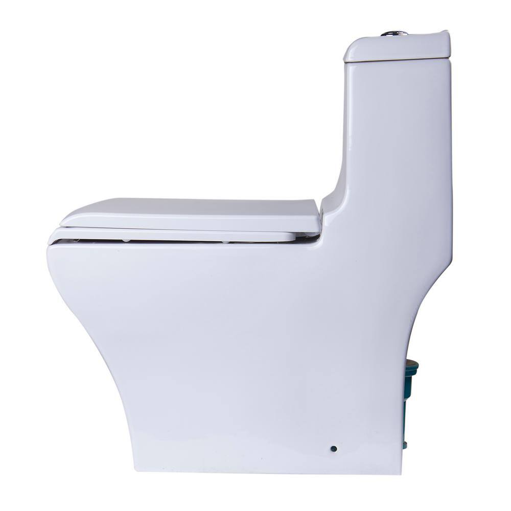 EAGO 1-Piece 0.81.32 GPF Dual Flush Elongated Toilet in White TB356