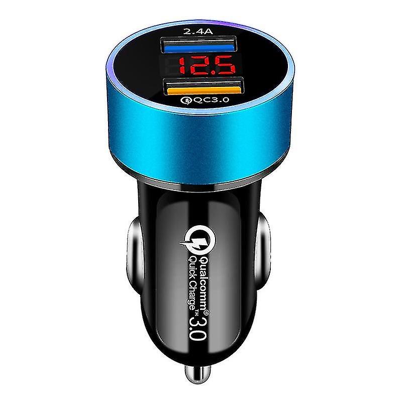 Car Charger Fast Charge Dual Port Usb Charger With Led Screen