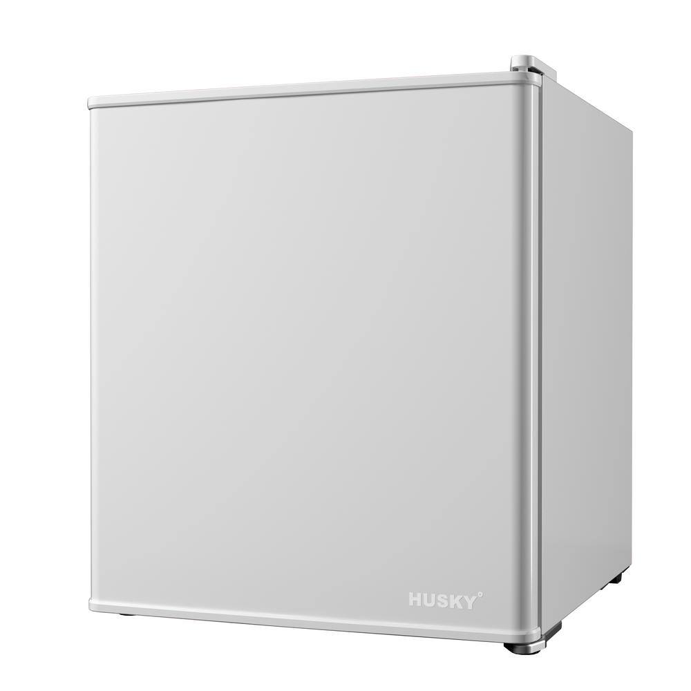 Husky 1.5 Cu. ft. 40-Can Solid Door Freestanding Countertop Quiet Mini Fridge with Reversible Door without Freezer (White) OSFS009-WM