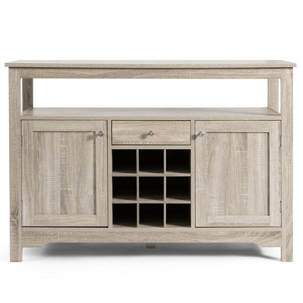 Wine Cabinet Console Table Buffet Server Sideboard Grey Home