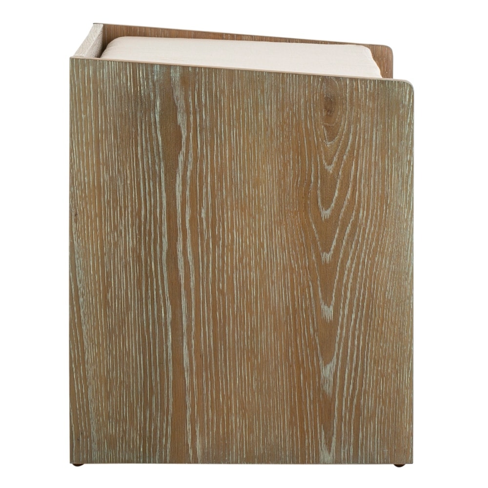 SAFAVIEH Percy Shoe Storage Bench  Rustic Oak / Beige   34\