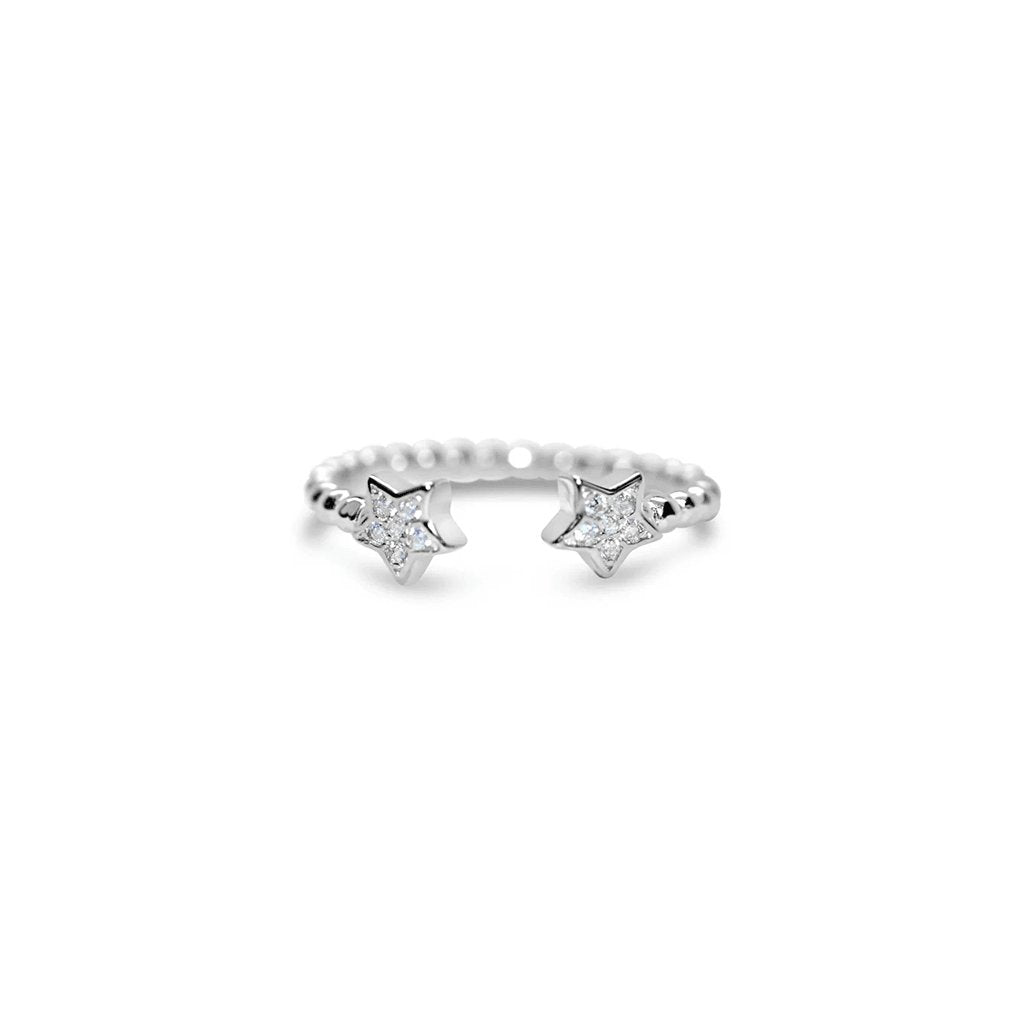 Stia  CZ Star Cuff Droplet Wire Ring