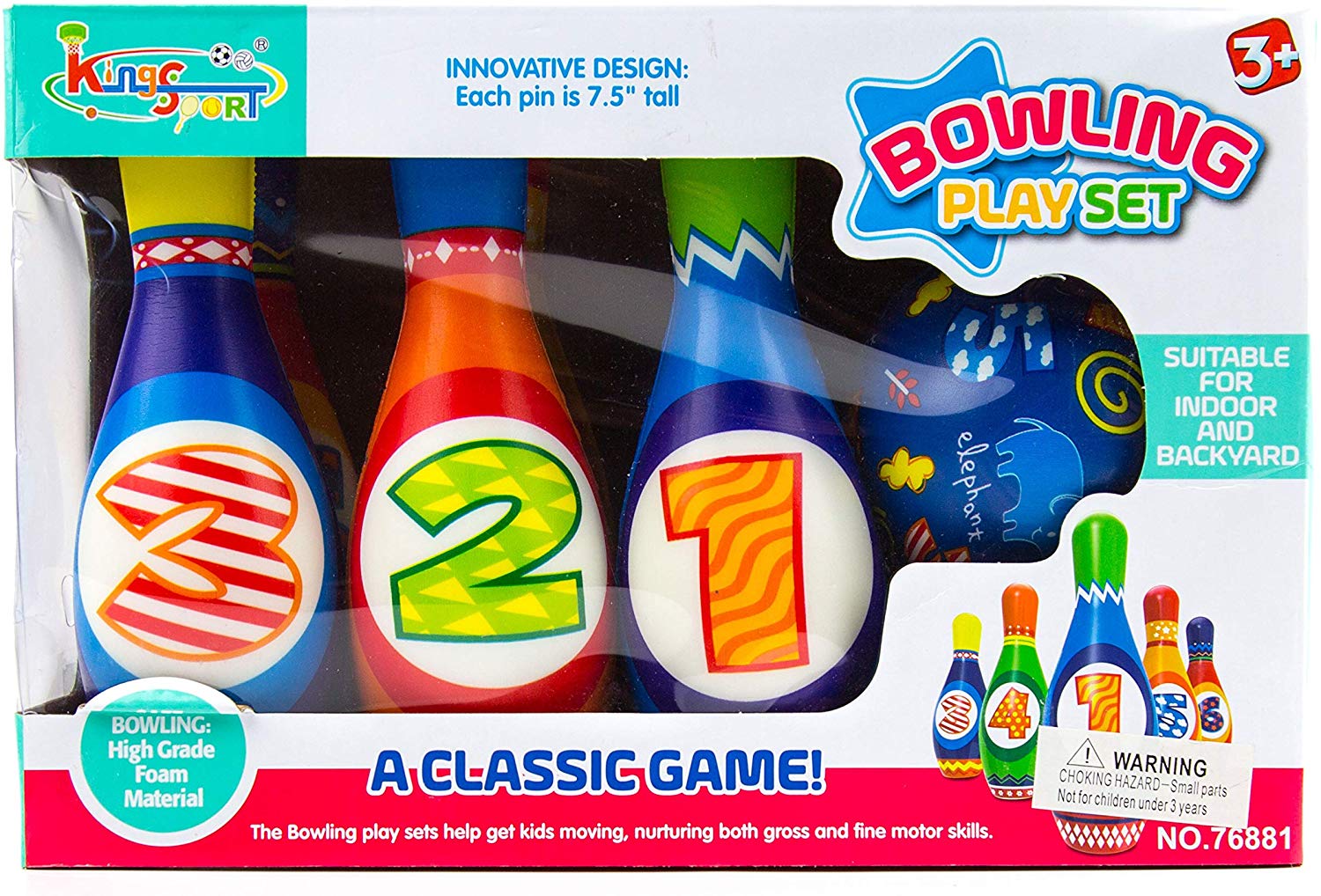 Bowling Play Set for Kids, Lightweight Suitable for Indoor and Backyard - Learning Fun Toys for Children - Boys, Girls, Best for Kids 3 Years and up