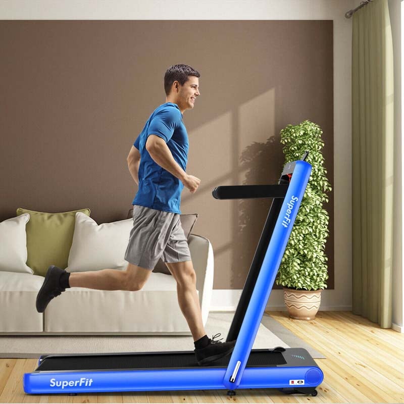 2 in 1 4.75HP Folding Treadmill, Under Desk Electric Treadmill, Portable Running Machine with APP Control, LED Touch Screen, Bluetooth Speaker