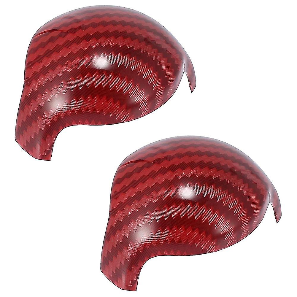 Gear Shift Auto Knob Cover Interior Accessories For For 2015-2021 Abs Carbon Fiber 2pcs， Red