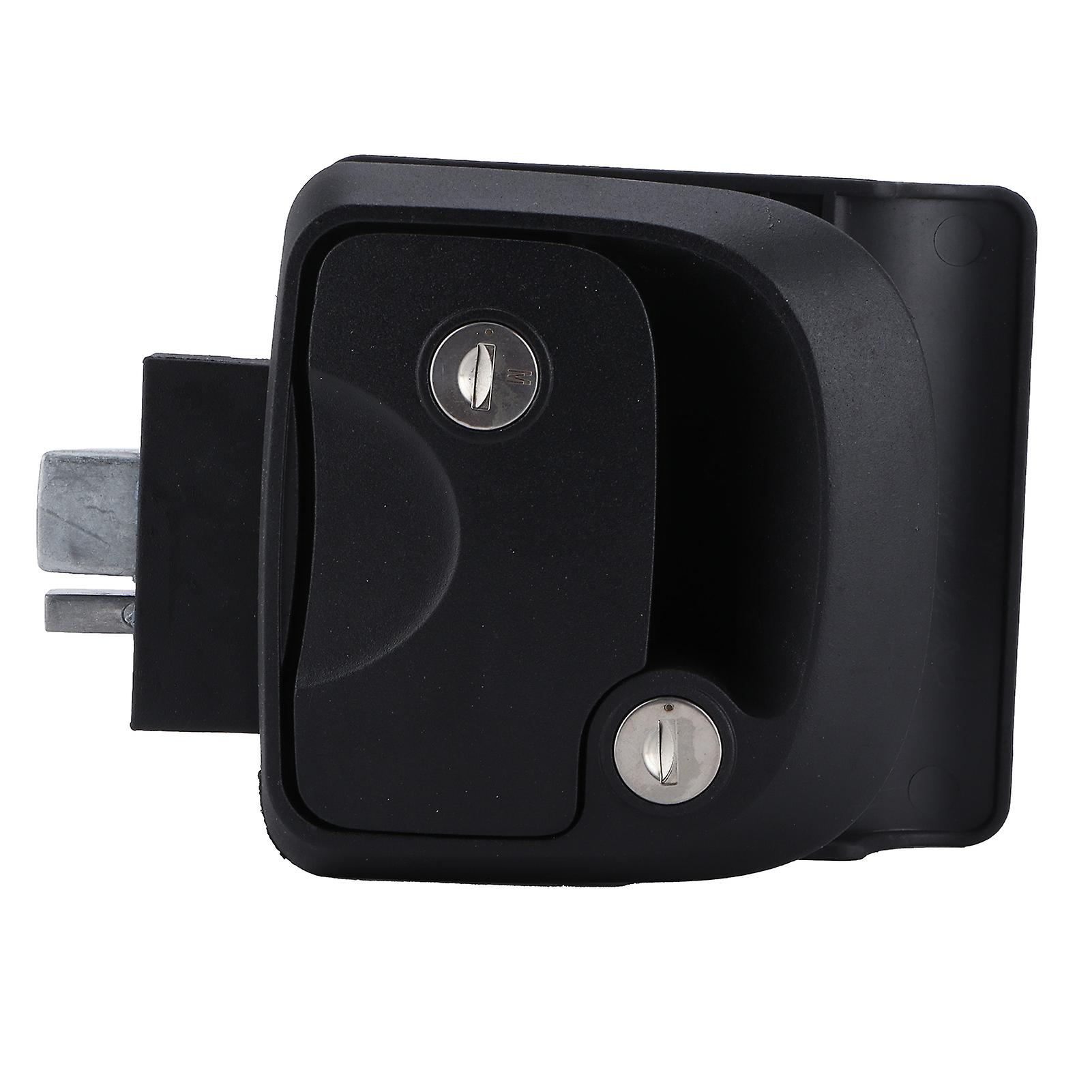 Camper Door Latch Zinc Alloy Black Powder Coating With 2 Keys For Large Vehicles