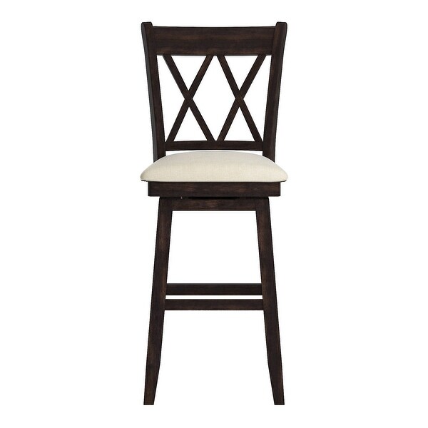 Eleanor Double X Back Wood Swivel Bar Stool by iNSPIRE Q Classic