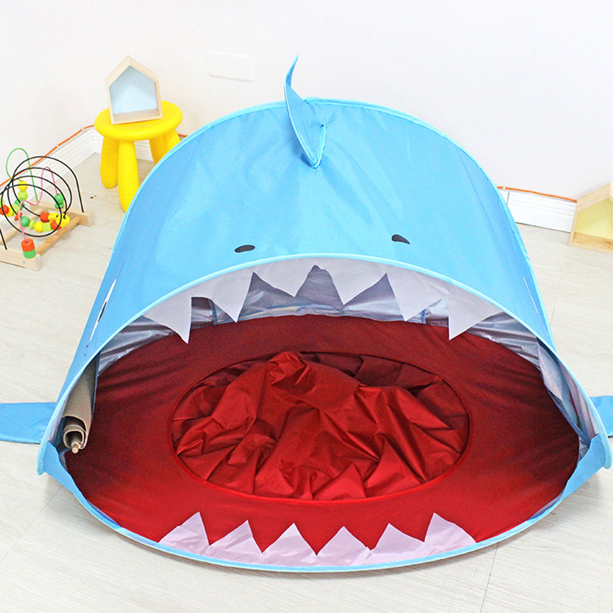 Luckinbaby Children Cartoon Shark Beach Tent， Portable Folding Swimming Pool