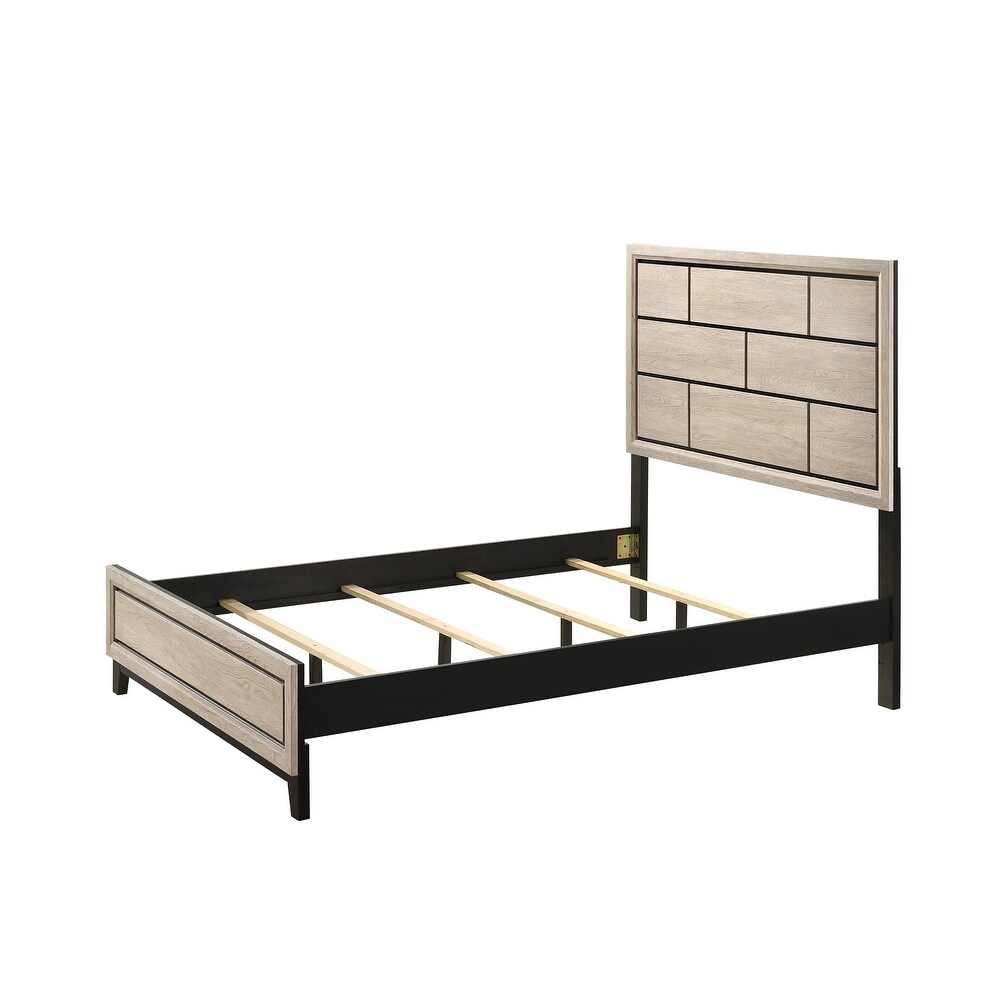 Aglae 3 Piece Drift Wood Rustic Panel Bedroom Set