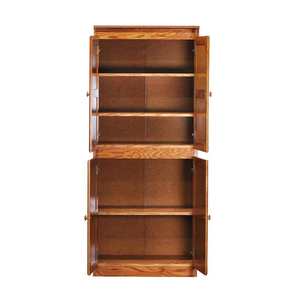 Concepts In Wood 72 in. Oak Wood 5-shelf Standard Bookcase with Adjustable Shelves KT613B-3072-D