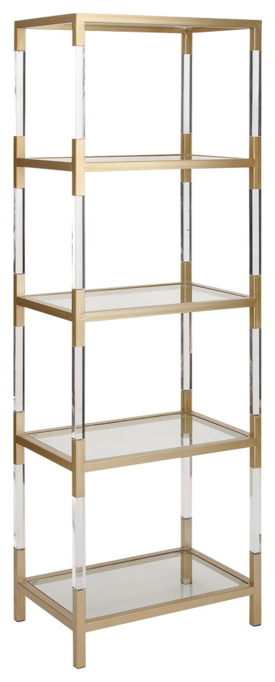 Contemporary Gold Acrylic Shelving Unit 56936   Contemporary   Bookcases   by Brimfield  ampMay  Houzz