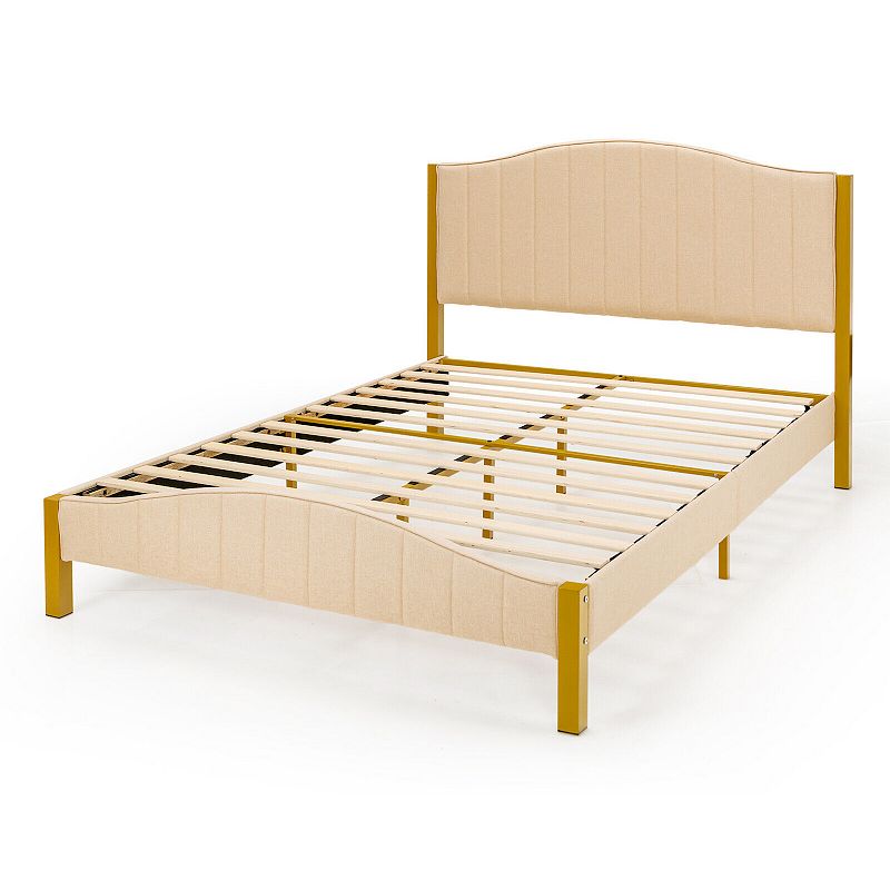 Upholstered Bed Frame with Quilted Headboard