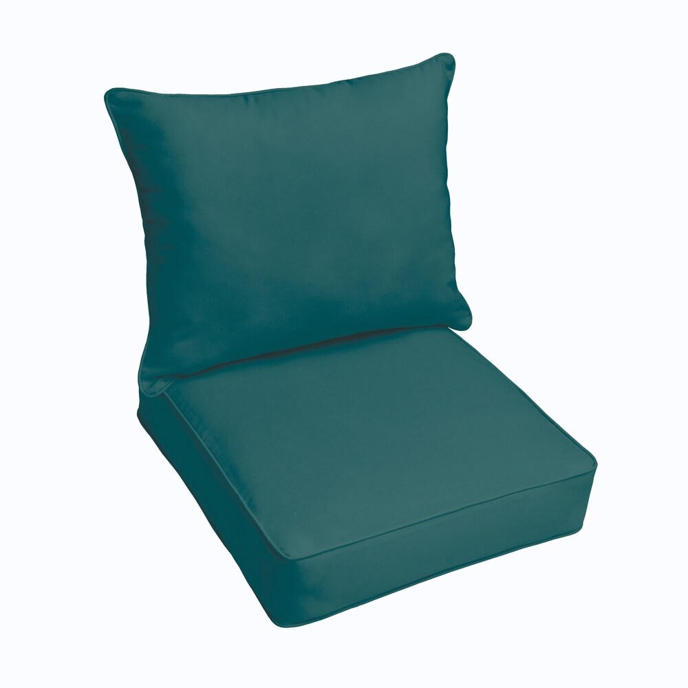 Sorra Home Sloane Teal Indoor/ Outdoor Corded Chair Cushion And Pillow Set