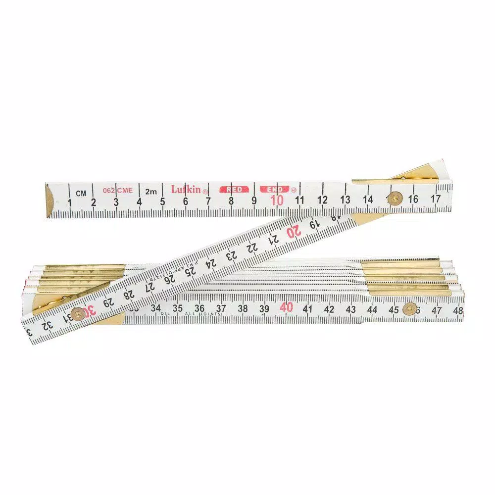 Lufkin 6 ft. x 5/8 in. Metric and English Wood Ruler Red End and#8211; XDC Depot