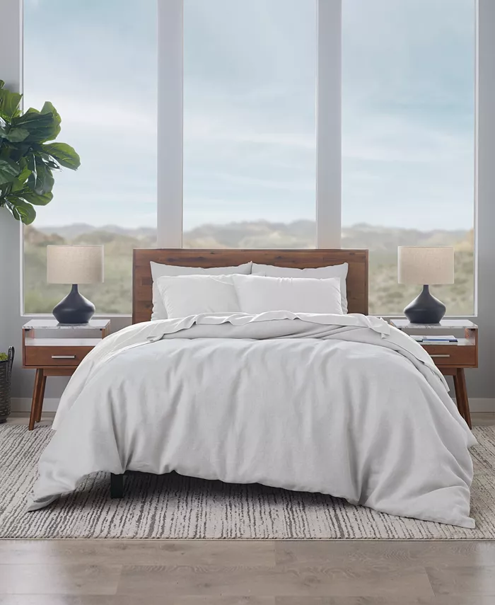 Ella Jayne Linen Cotton 3-Pc. Duvet Cover Set， Full Queen