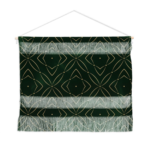 Marta Barragan Camarasa Vintage Emerald Pattern Landscape Fiber Wall Hanging Society6