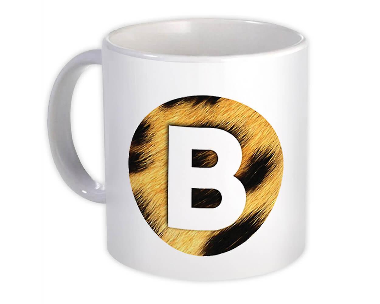 Gift Mug: Monogram Letter B Leopard