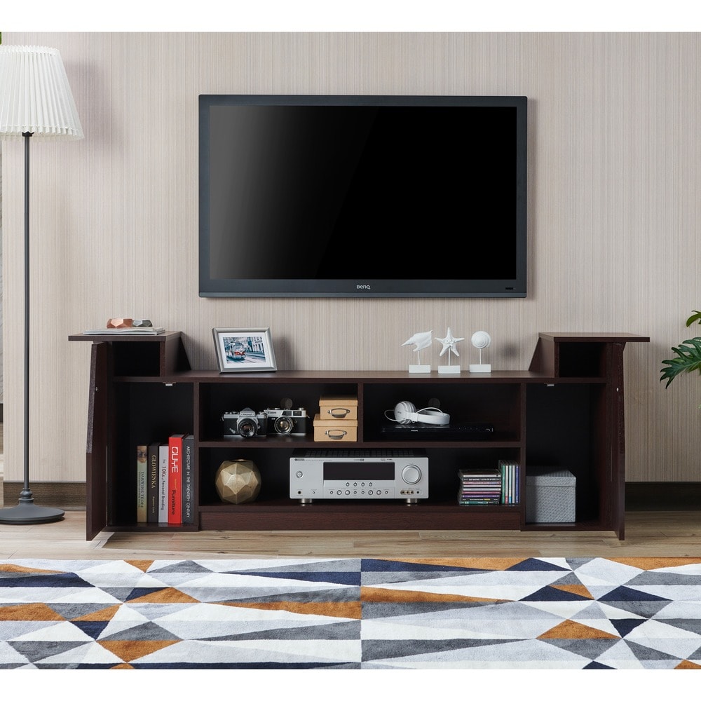 Tai Contemporary 71 inch 3 Open Shelf TV Console by Furniture of America