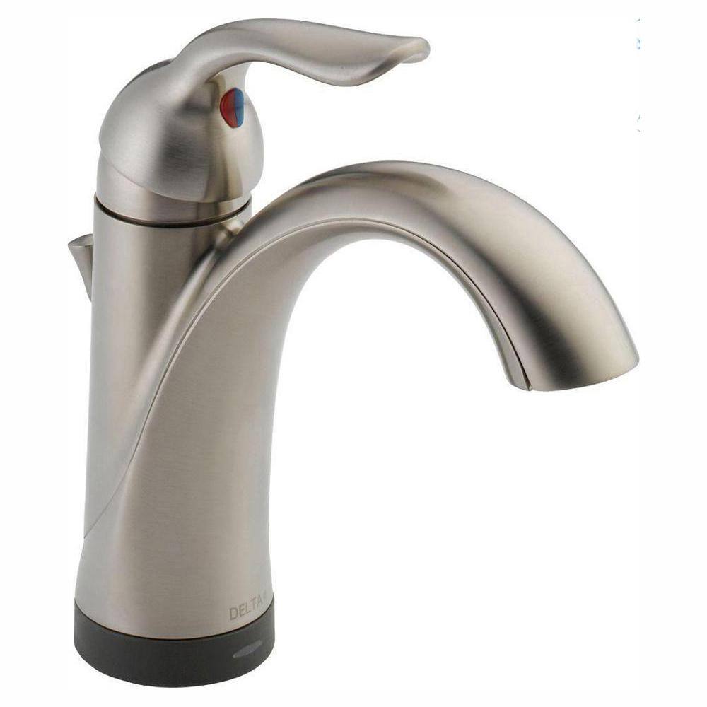 Delta Lahara Single Hole Single-Handle Bathroom Faucet with Touch2O.xt Technology in Stainless 538T-SS-DST