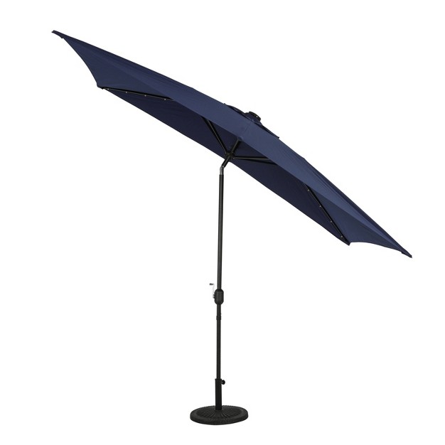 Island Umbrella 10 x27 X 6 5 x27 Rectangular Nassau Market Patio Umbrella With Led Bulb Lights Navy