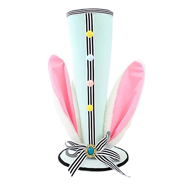 Easter Tall Tophat With Bunny Ears One Figurine 18 25 Inches Rabbit Ears Broch 0808762 Polyresin Green