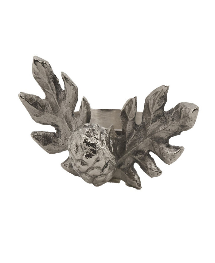 Saro Lifestyle Pinecone Design Rustic Style Napkin Ring Set of 4