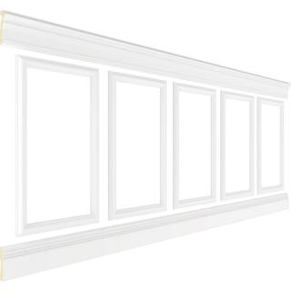 Ekena Millwork 94-12 in. Adjustable 40 in. to 44 in. Ashford Square Panel Traditional Wainscot Paneling Kit WPKUSQ021P040