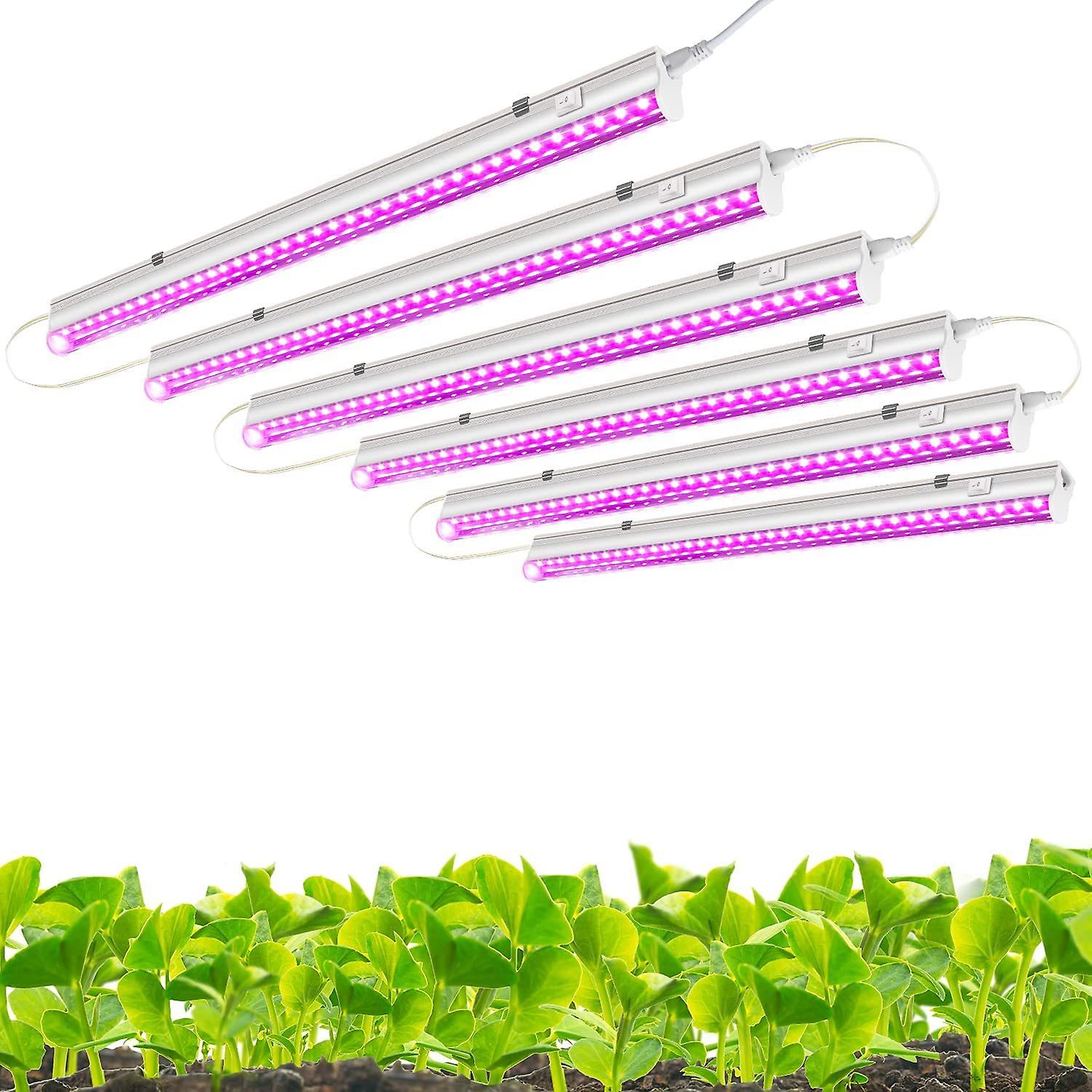 [6 pack] Led Grow Light Strips For Plants 2ft， 60w (6 X 10w) T5 High Output Integrated Fixture Extendable 24 Inches Grow Lights For Greenhouse， Plant