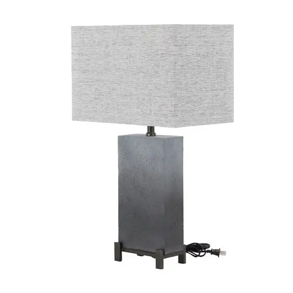 Grey Polystone Modern Table Lamp 26 x 15 x 9 - 15 x 25