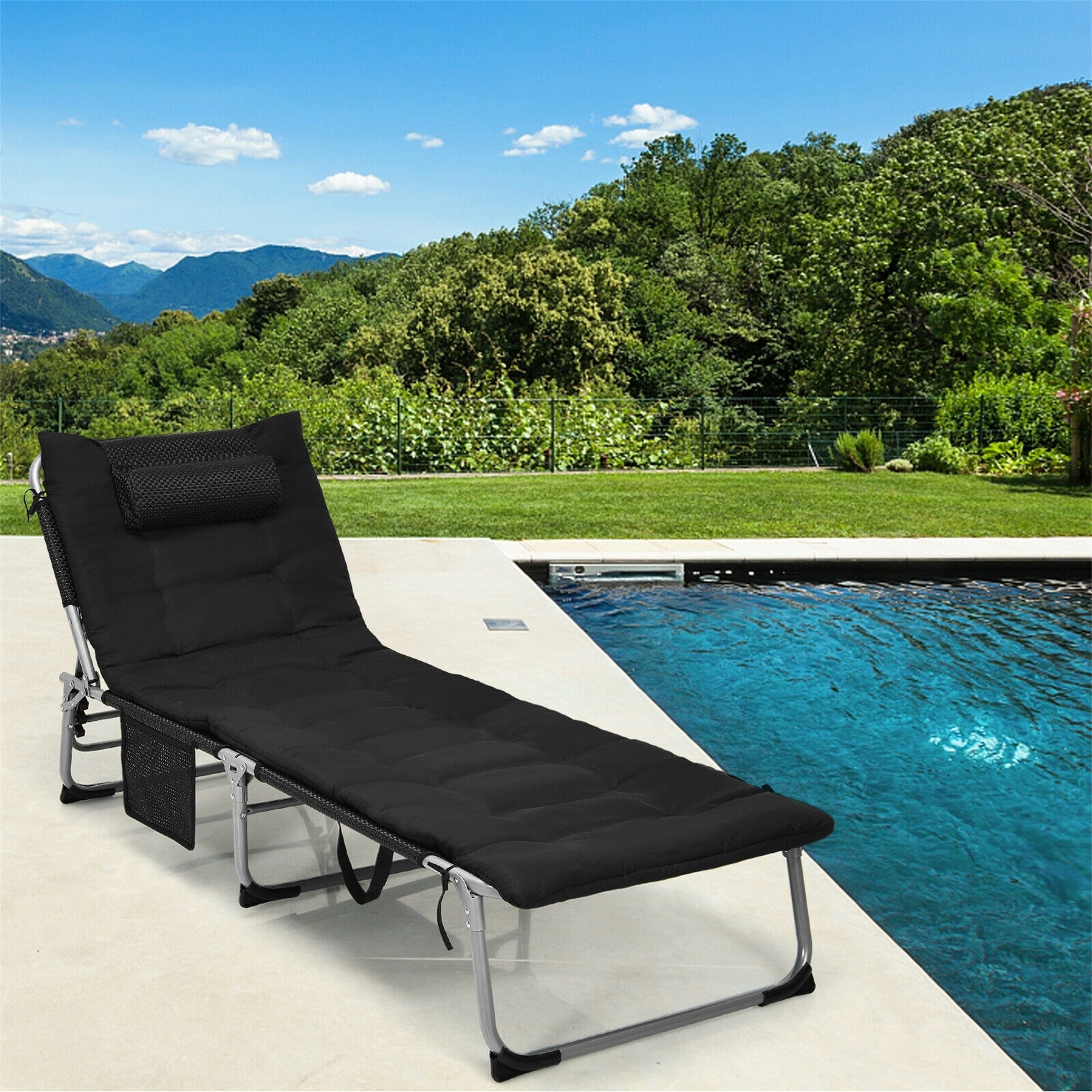 4-Fold Oversize Padded Folding Lounge Chair