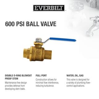 Everbilt 1 in. Brass SWT Full Port Ball Valve 107-455EB