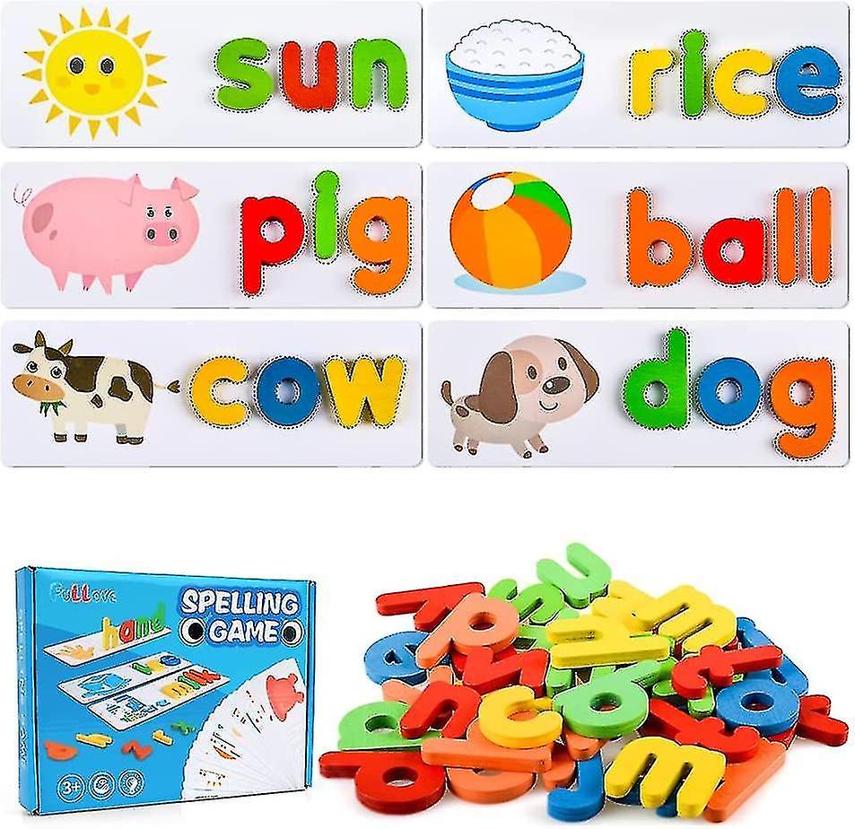 Baicccf Eala See And Spelling Words Matching Letter Puzzles Games Toys For Boys Girls Toddlers - Pre