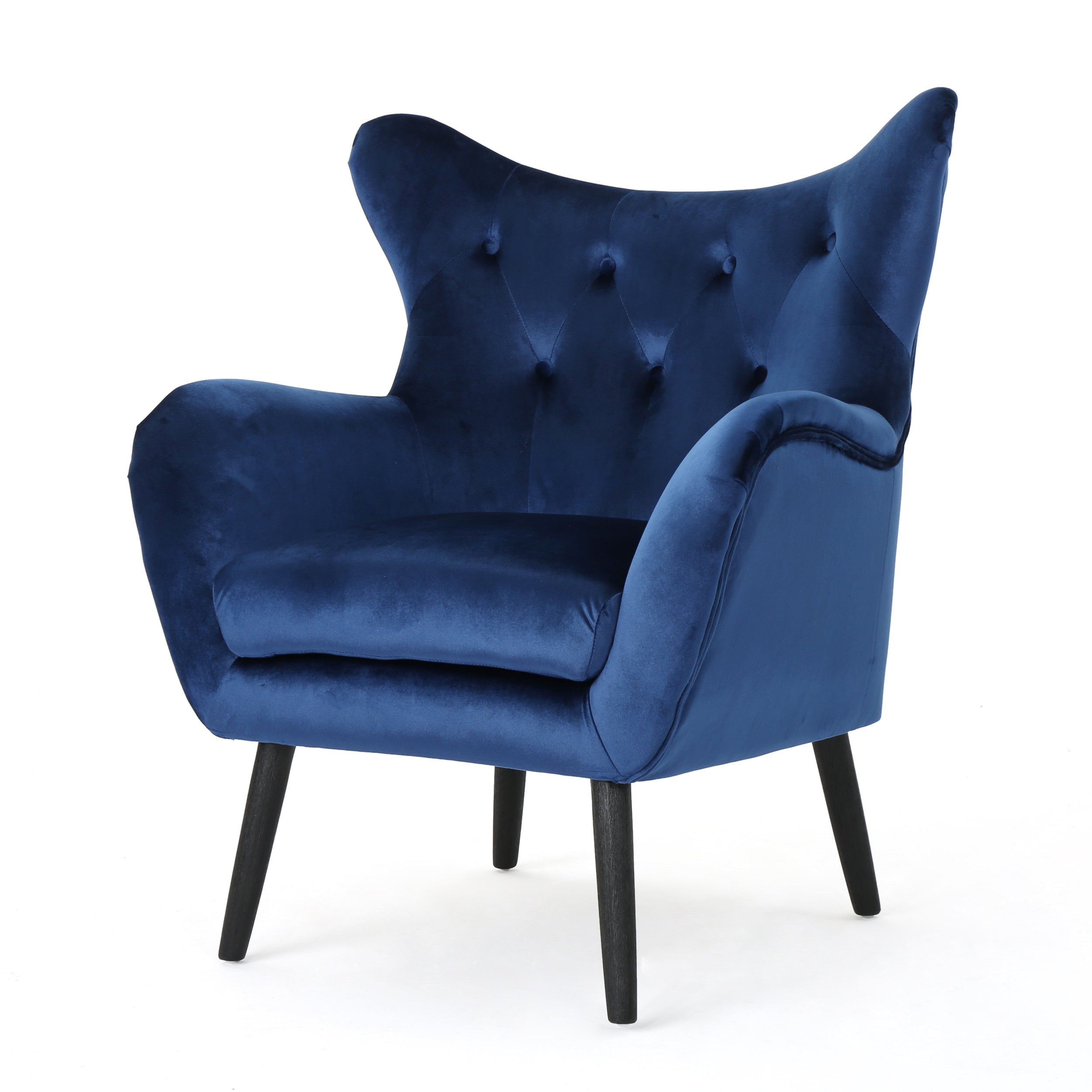 Mae Velvet Tufted Wingback Armchair