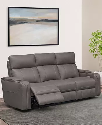 Abbyson Living Avenger 85.8 Fabric with Dropdown Table Power Reclining Sofa