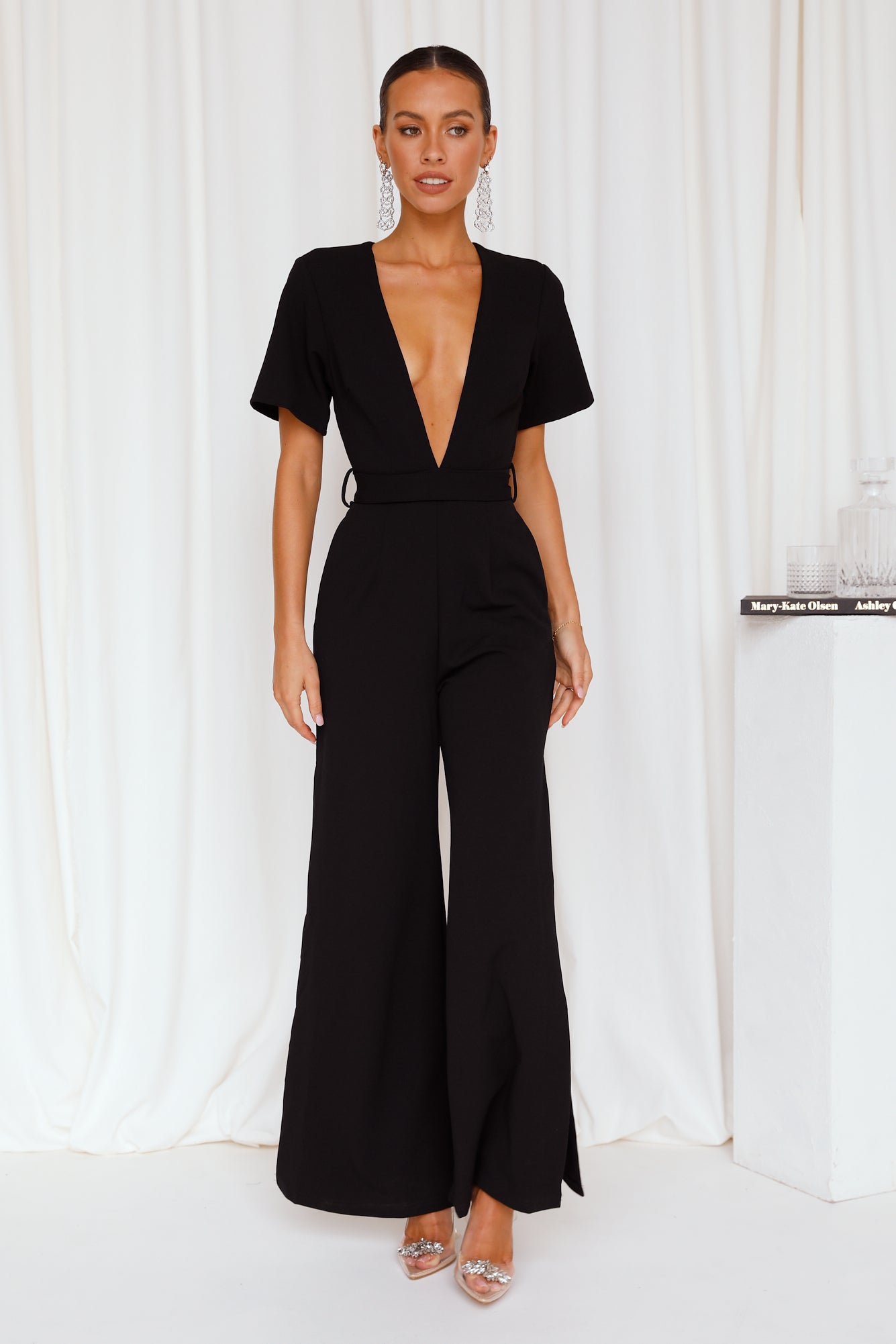 Whisper Softly Jumpsuit Black