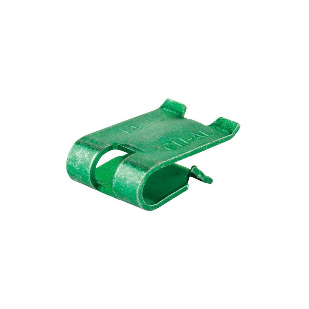 Commercial Electric 14-12 AWG Steel Ground Clips Green (10-Pack) GOEC CLIP